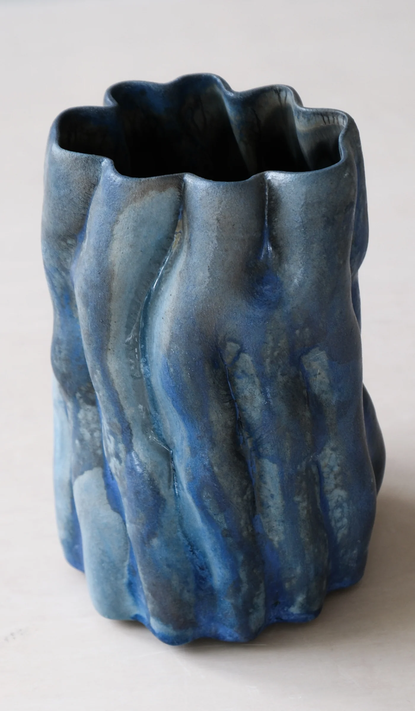 Clair Catillaz Bright Blue Ash Pinch Vessel - Image 8