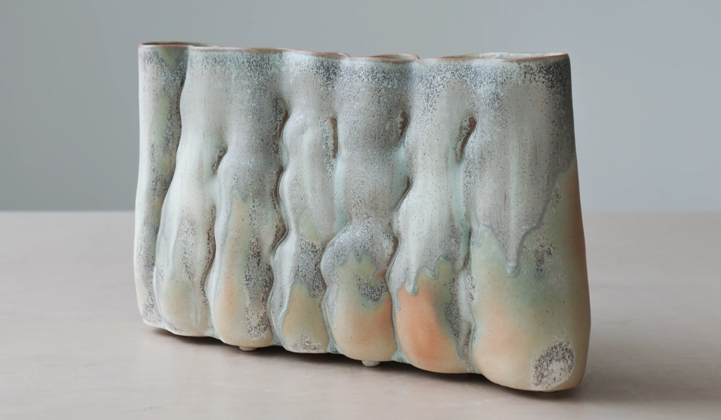 Clair Catillaz Long Matte Crystal Pinch Vessel - Image 2