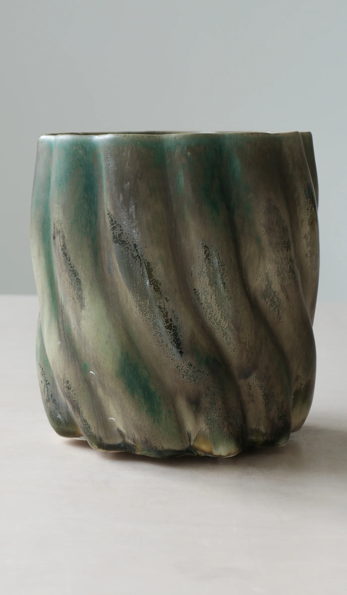Clair Catillaz Multi Fired Dark Copper Ripple Vessel