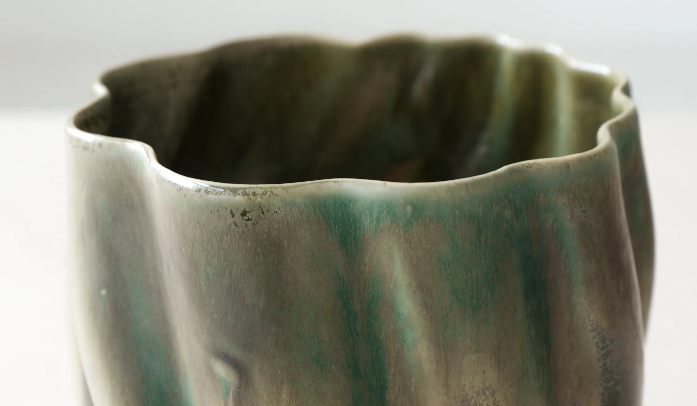 Clair Catillaz Multi Fired Dark Copper Ripple Vessel - Image 10