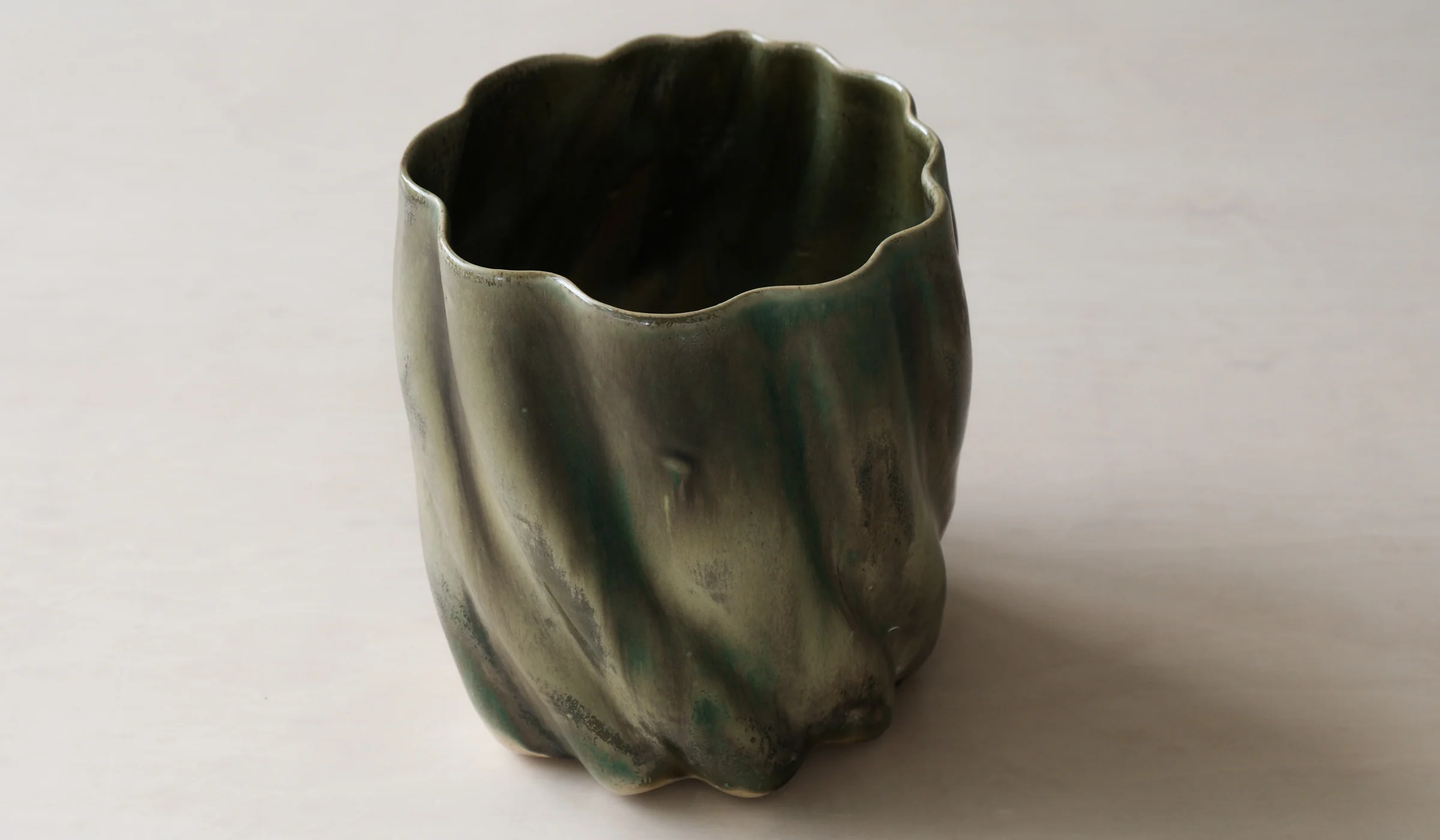 Clair Catillaz Multi Fired Dark Copper Ripple Vessel - Image 11
