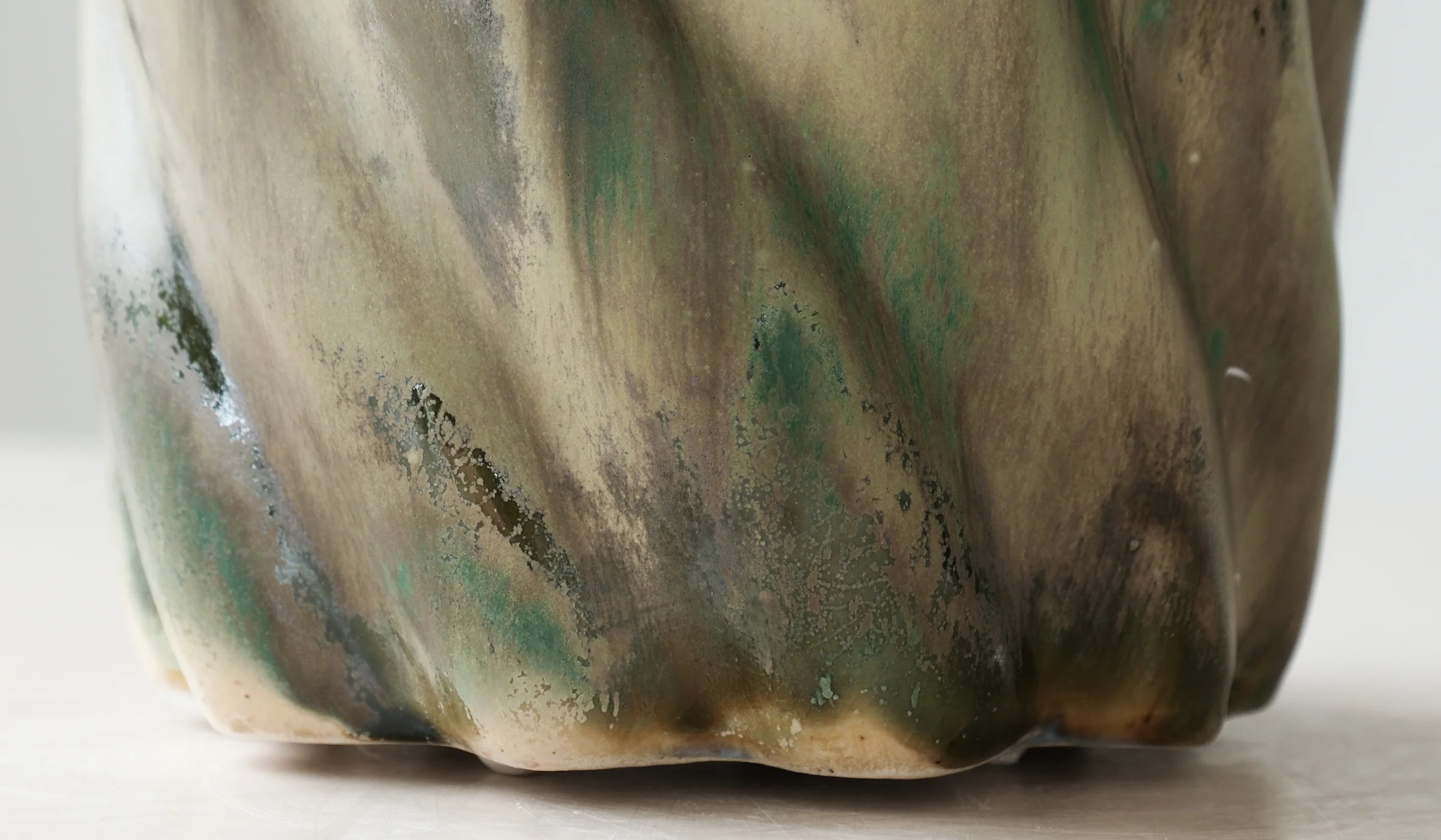Clair Catillaz Multi Fired Dark Copper Ripple Vessel - Image 12
