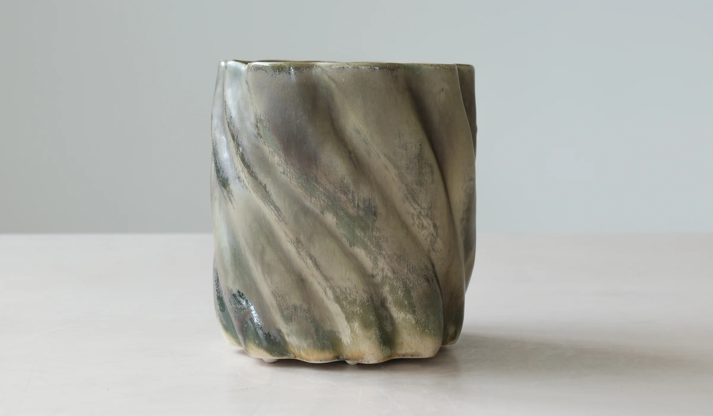 Clair Catillaz Multi Fired Dark Copper Ripple Vessel - Image 2