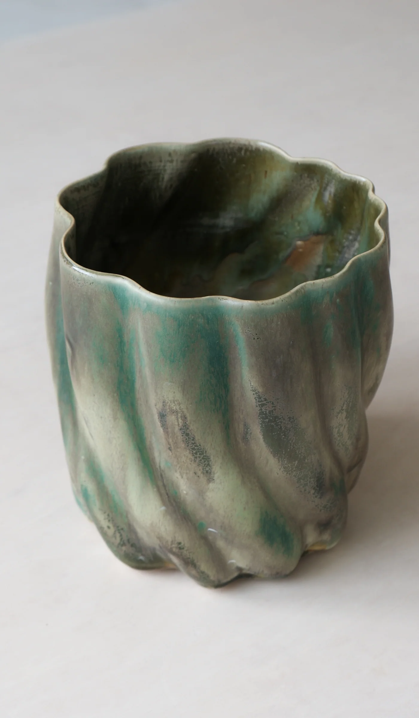 Clair Catillaz Multi Fired Dark Copper Ripple Vessel - Image 3