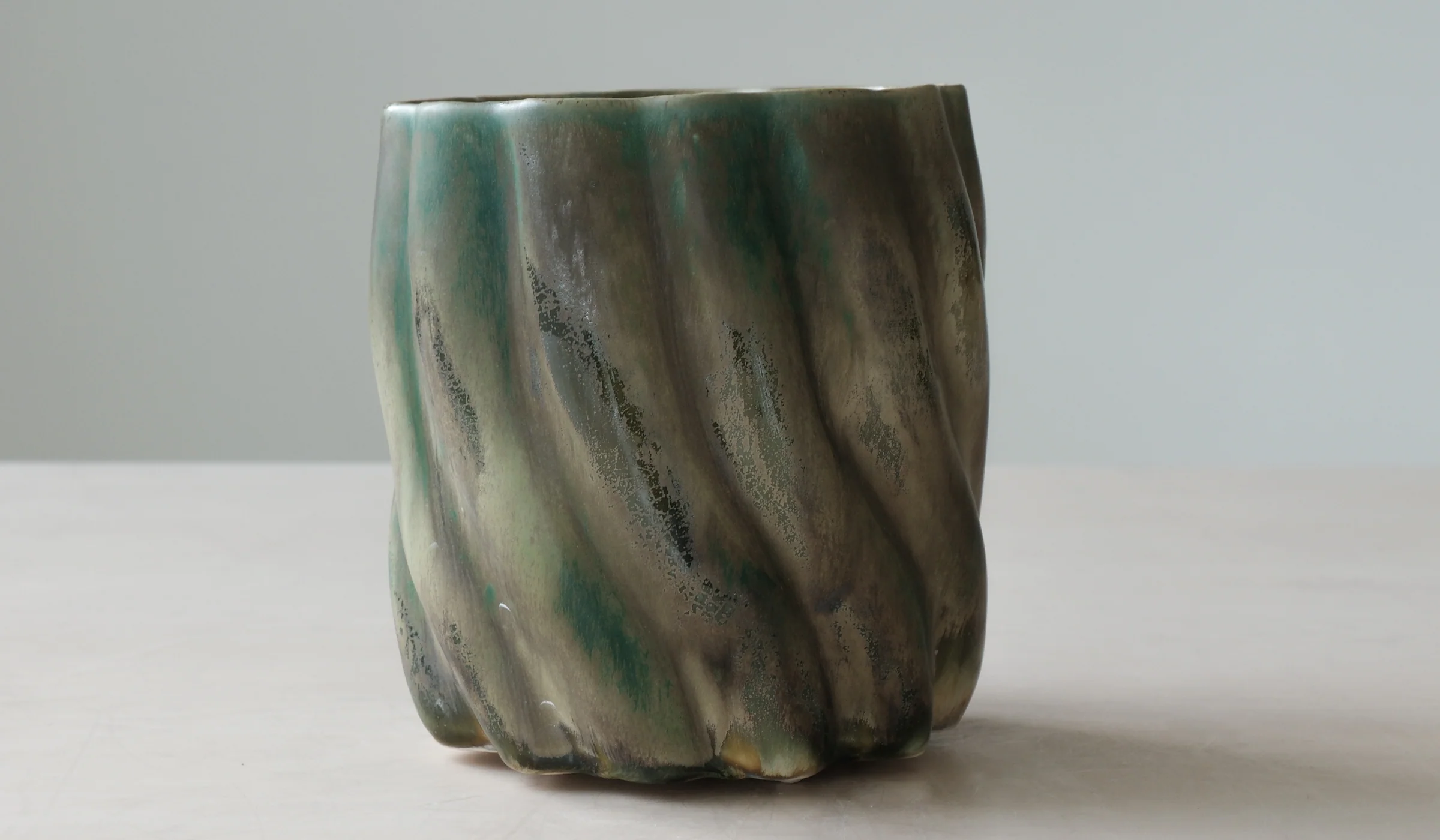 Clair Catillaz Multi Fired Dark Copper Ripple Vessel - Image 4