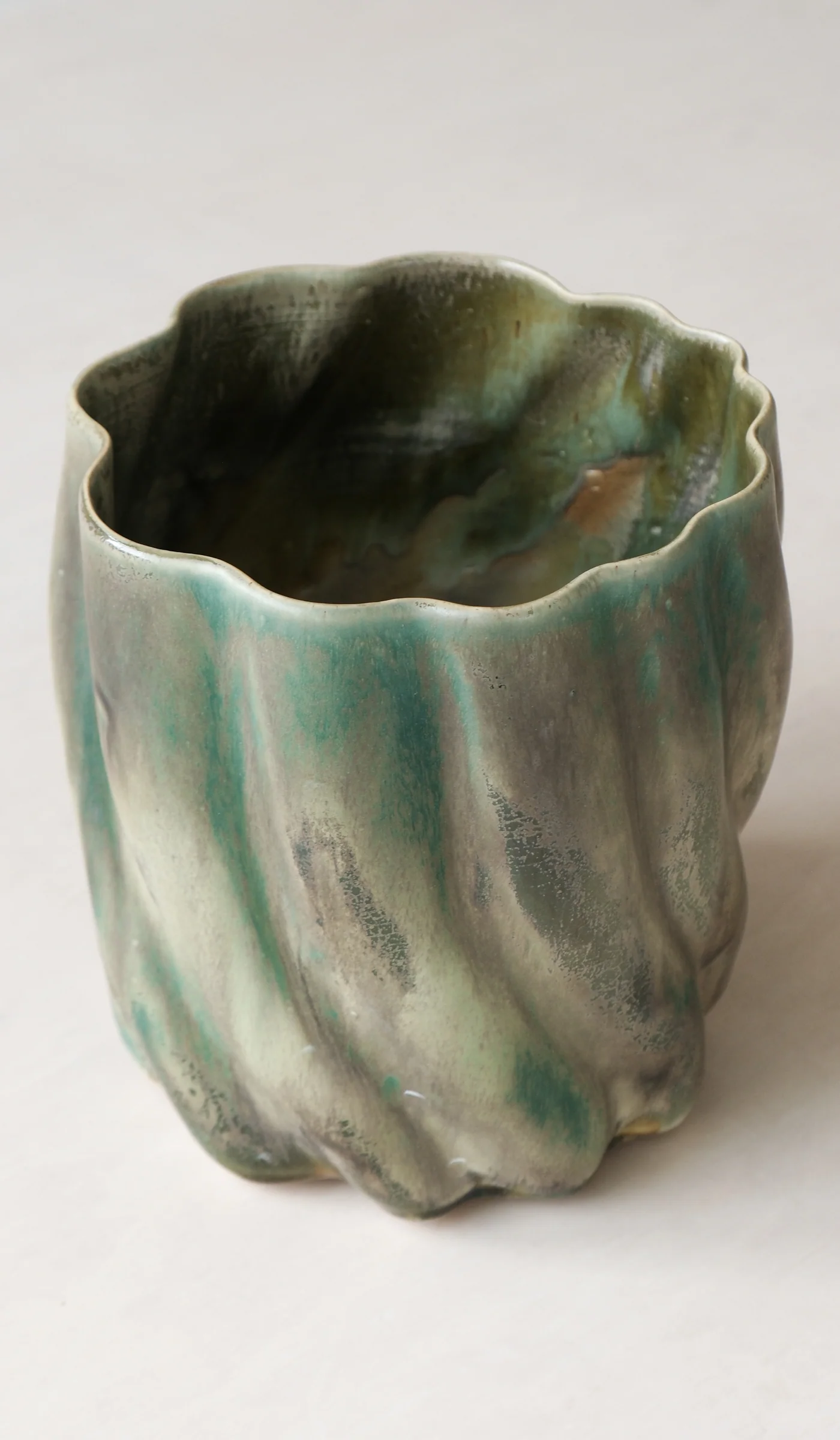 Clair Catillaz Multi Fired Dark Copper Ripple Vessel - Image 6