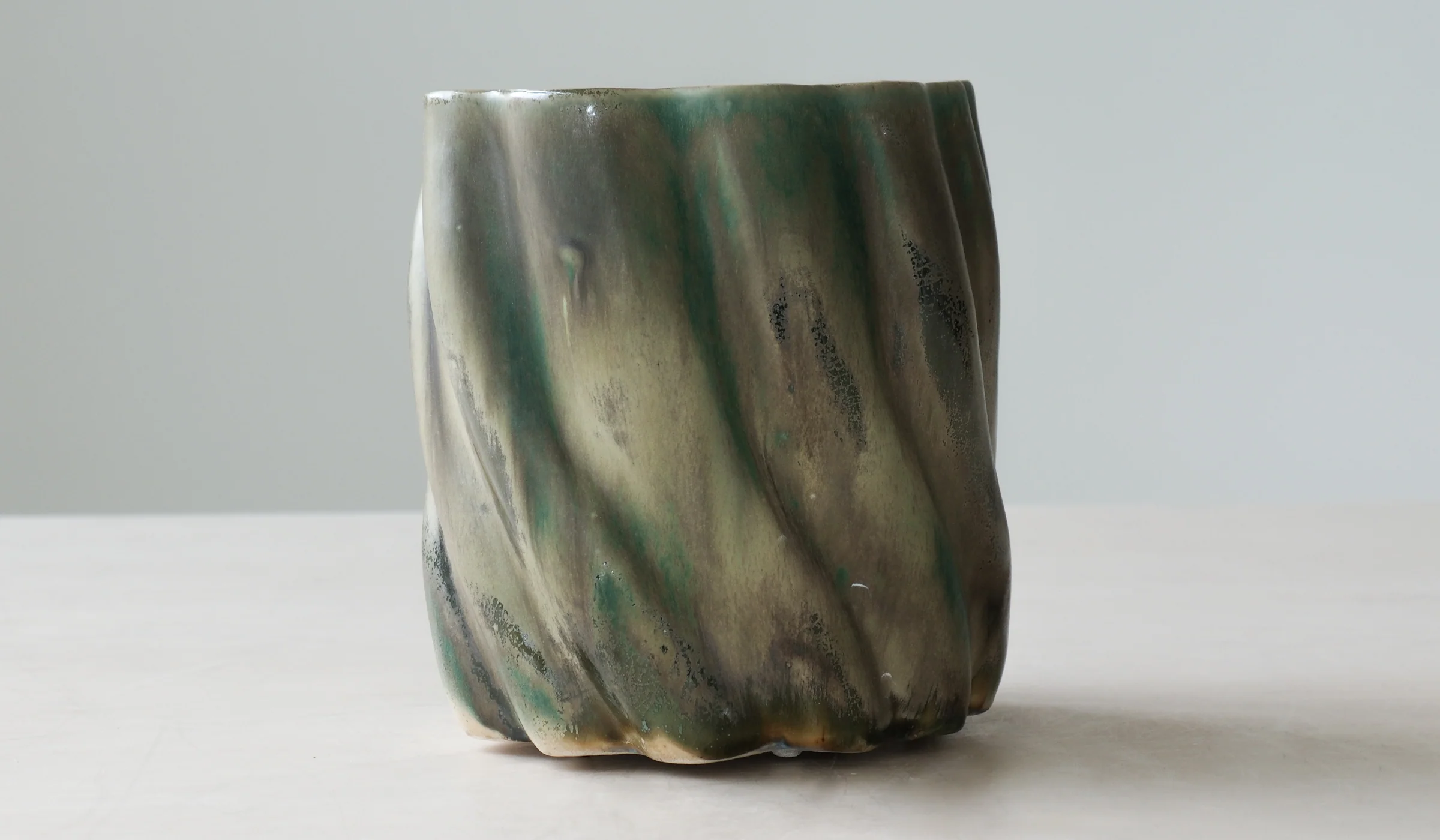 Clair Catillaz Multi Fired Dark Copper Ripple Vessel - Image 7