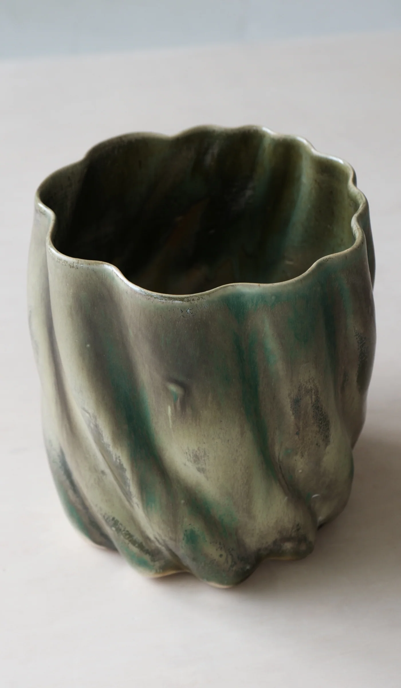Clair Catillaz Multi Fired Dark Copper Ripple Vessel - Image 9