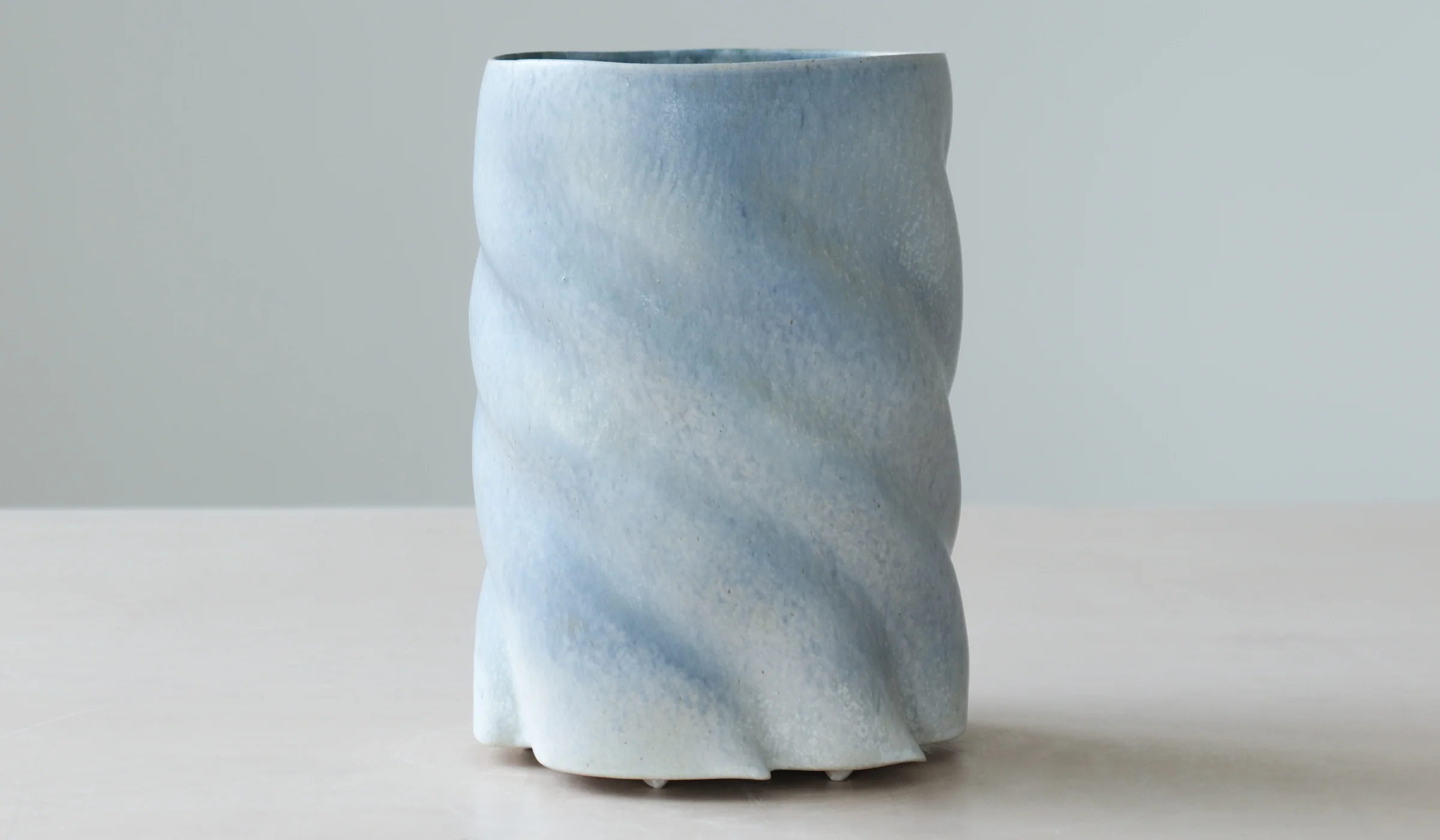 Clair Catillaz Pale Blue Matte Twist Vessel - Image 2