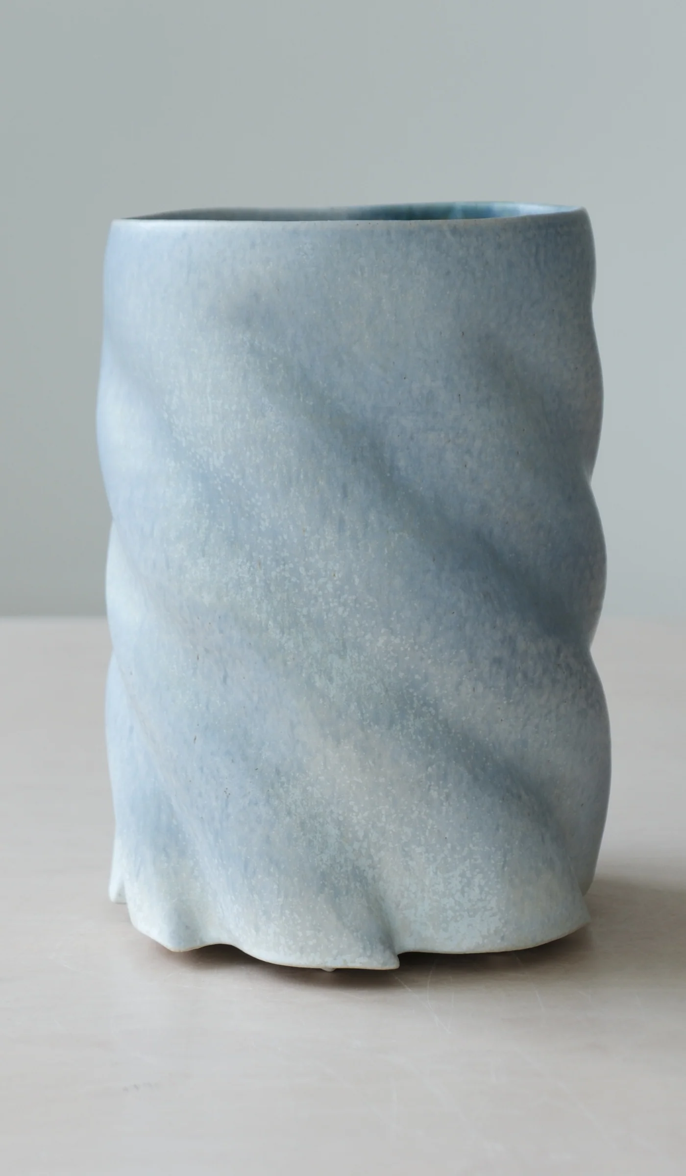 Clair Catillaz Pale Blue Matte Twist Vessel - Image 5