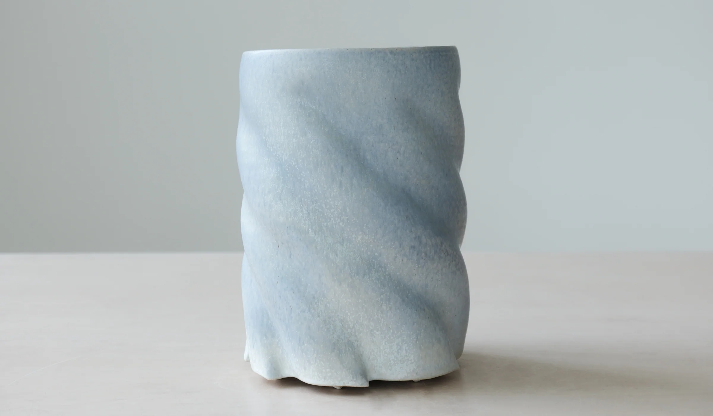 Clair Catillaz Pale Blue Matte Twist Vessel - Image 7