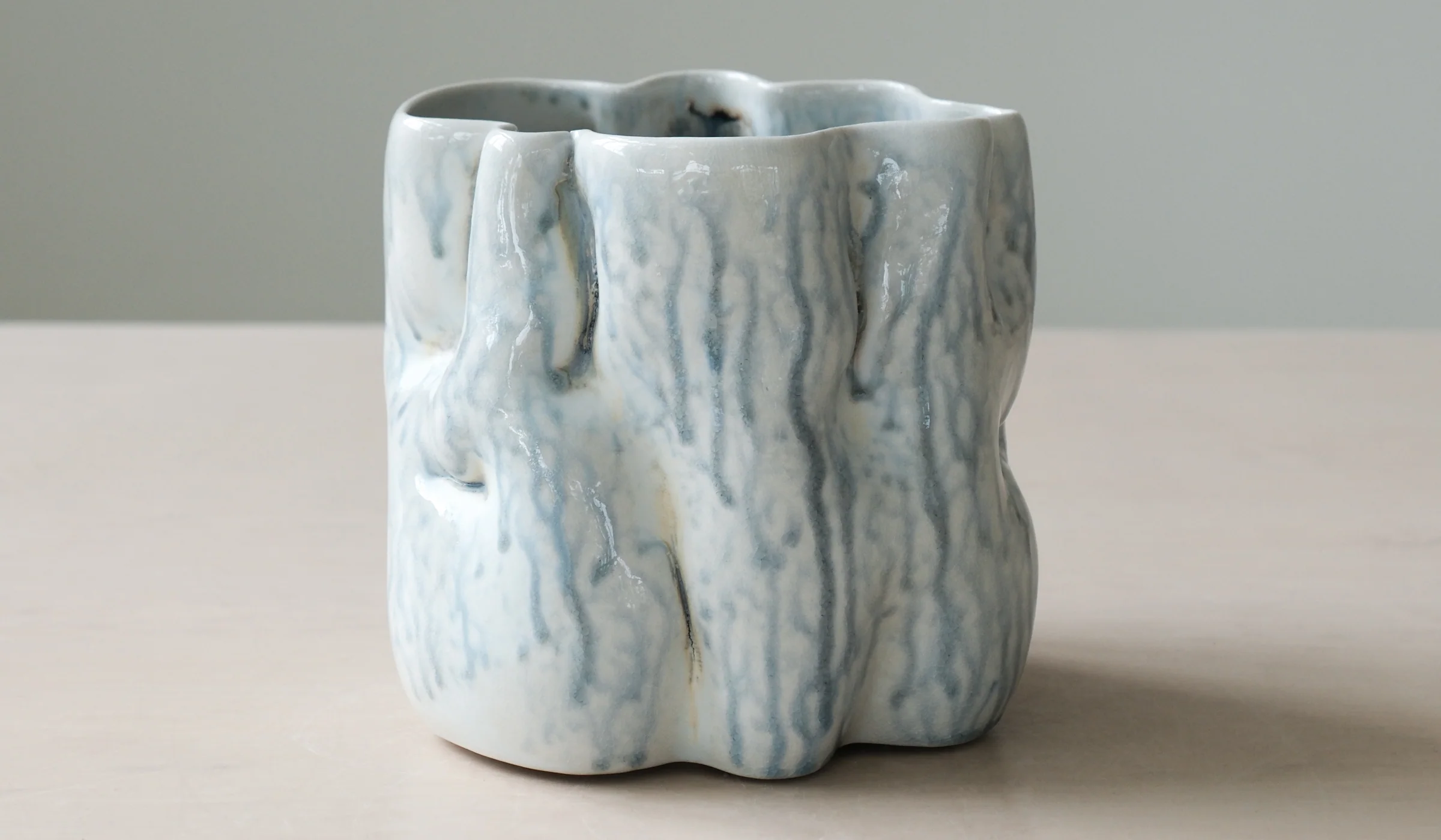 Clair Catillaz Short Blue Ash Drip Vessel - Image 2