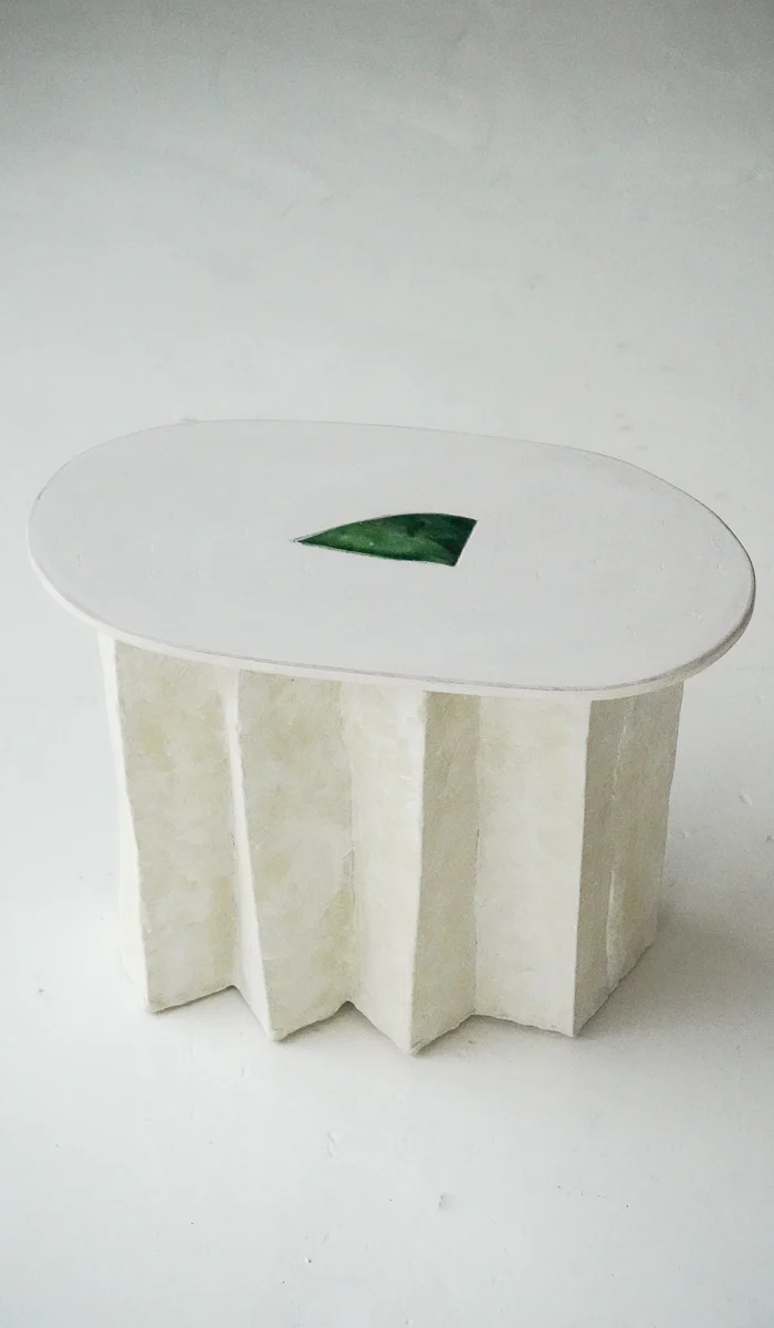 Jordan McDonald Faceted Ceramic Side Table with Green Tile - Image 12