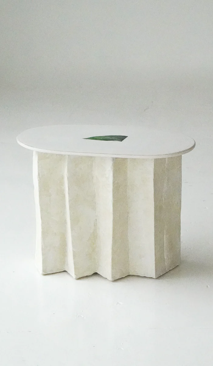 Jordan McDonald Faceted Ceramic Side Table with Green Tile - Image 6