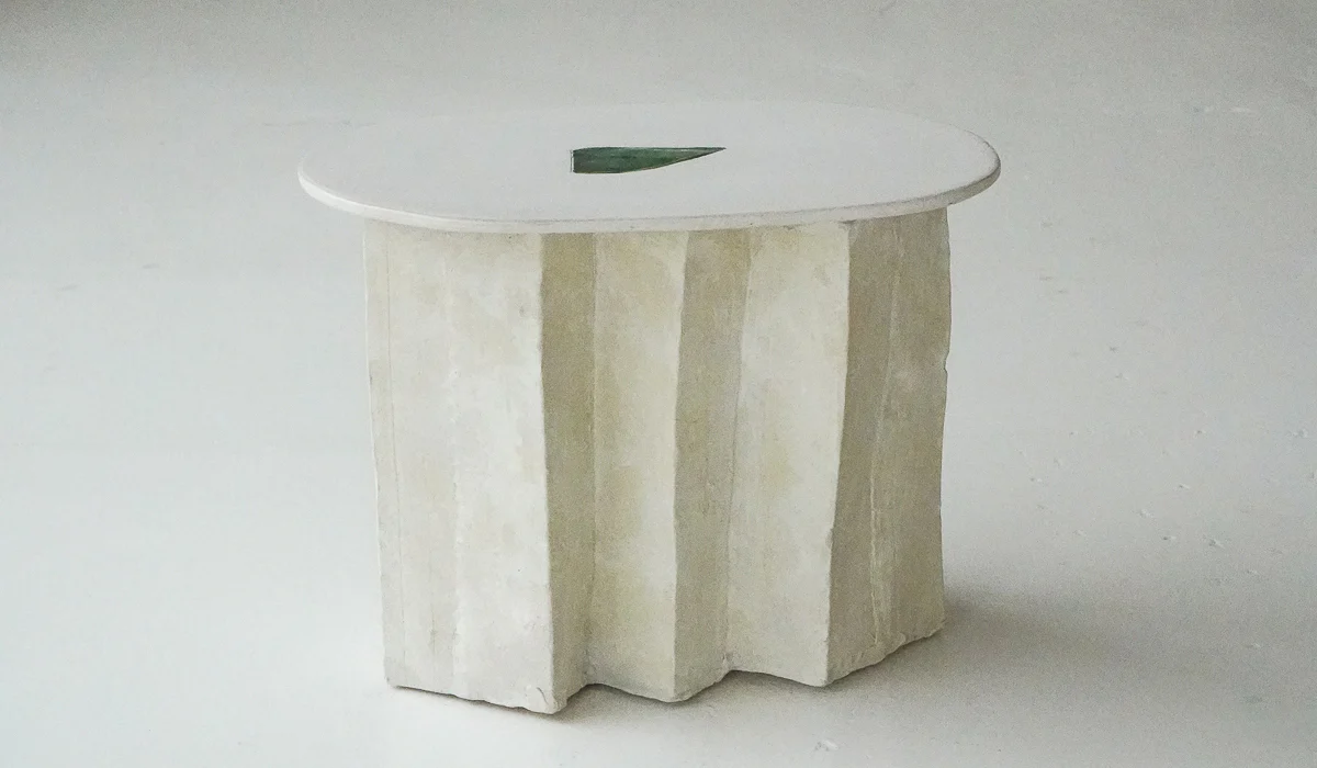 Jordan McDonald Faceted Ceramic Side Table with Green Tile - Image 7