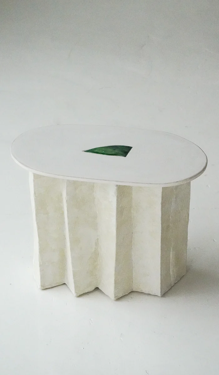 Jordan McDonald Faceted Ceramic Side Table with Green Tile - Image 9