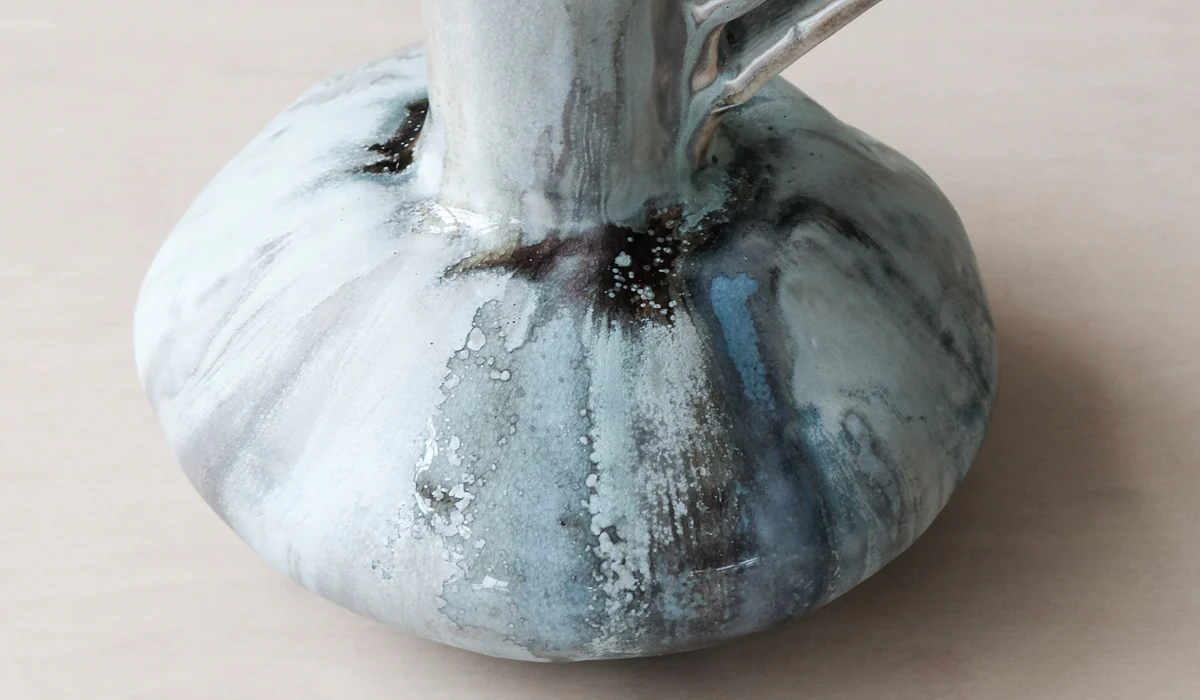 Mondays Soda Fired Bottle Vase with Handle - Image 10