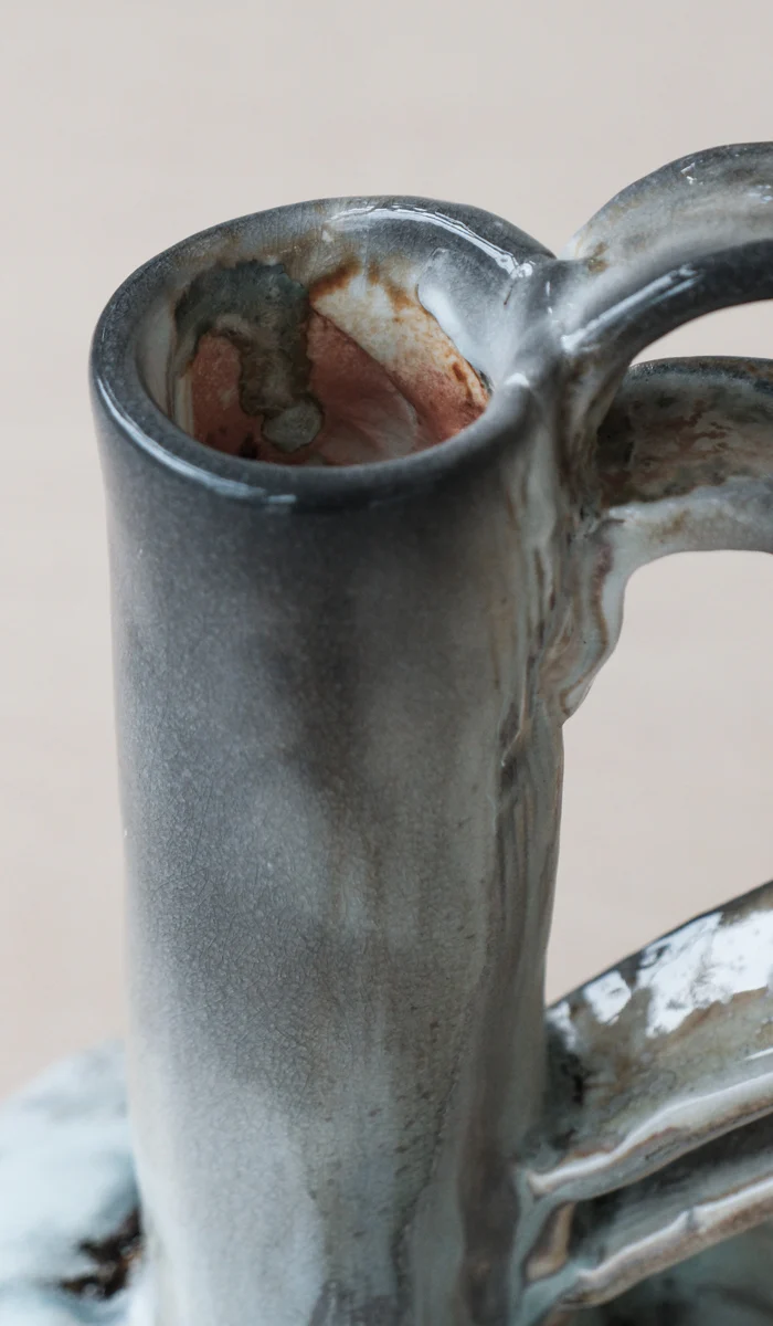 Mondays Soda Fired Bottle Vase with Handle - Image 11