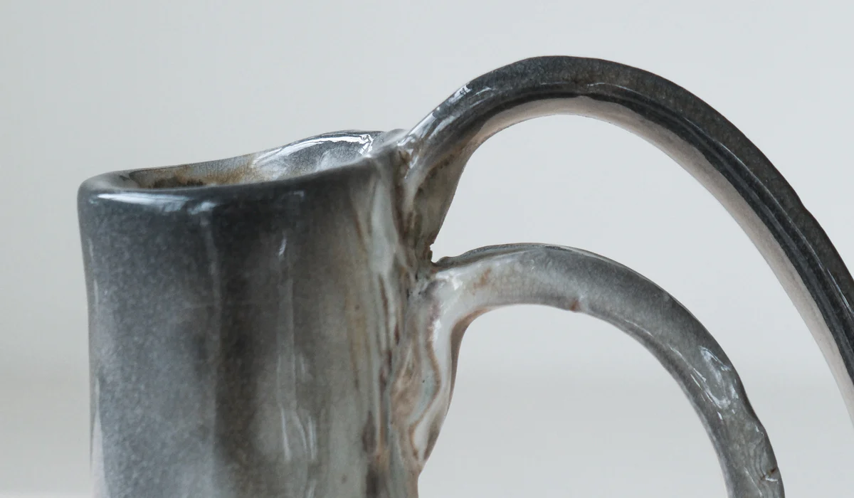 Mondays Soda Fired Bottle Vase with Handle - Image 4