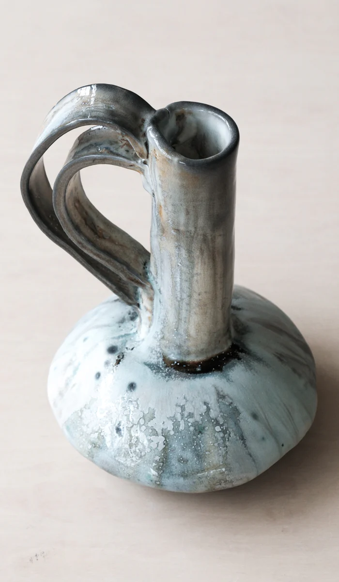 Mondays Soda Fired Bottle Vase with Handle - Image 6