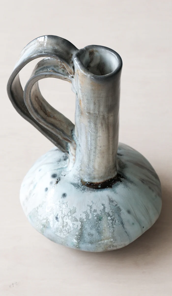 Mondays Soda Fired Bottle Vase with Handle - Image 8