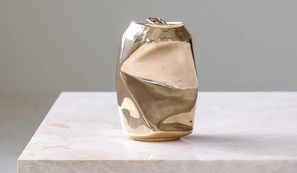 Nancy Pearce Cast Bronze Crushed Can - Image 2