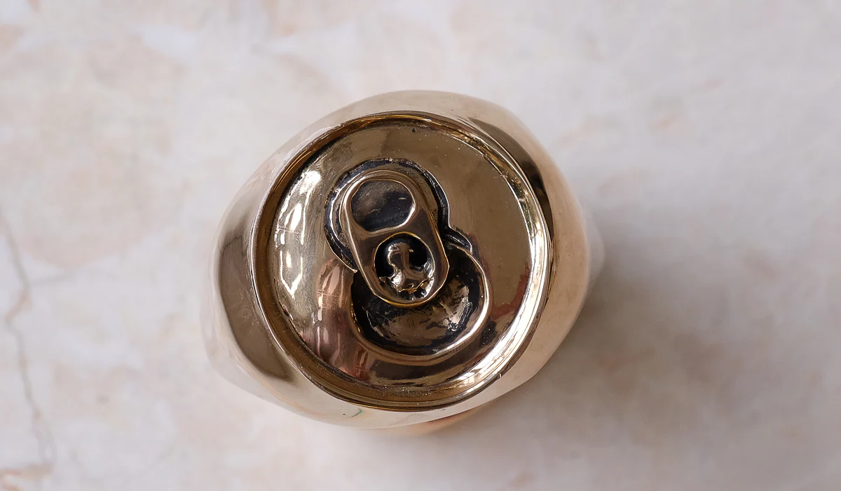 Nancy Pearce Cast Bronze Crushed Can - Image 4