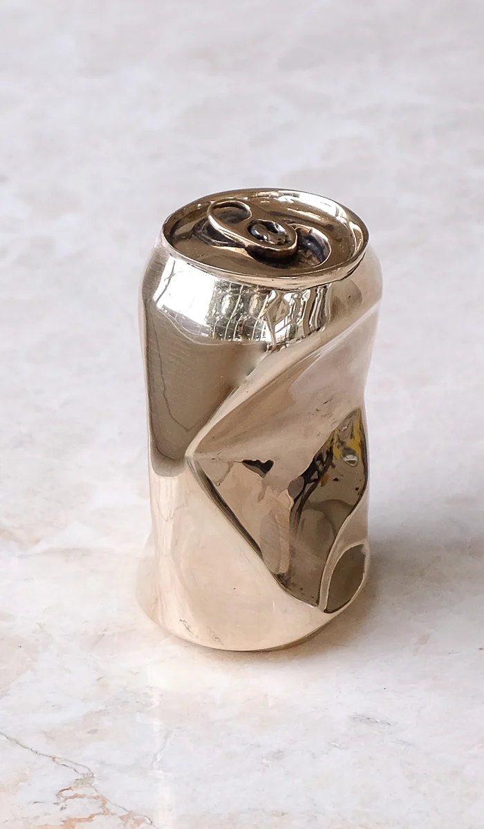 Nancy Pearce Cast Bronze Crushed Can - Image 5