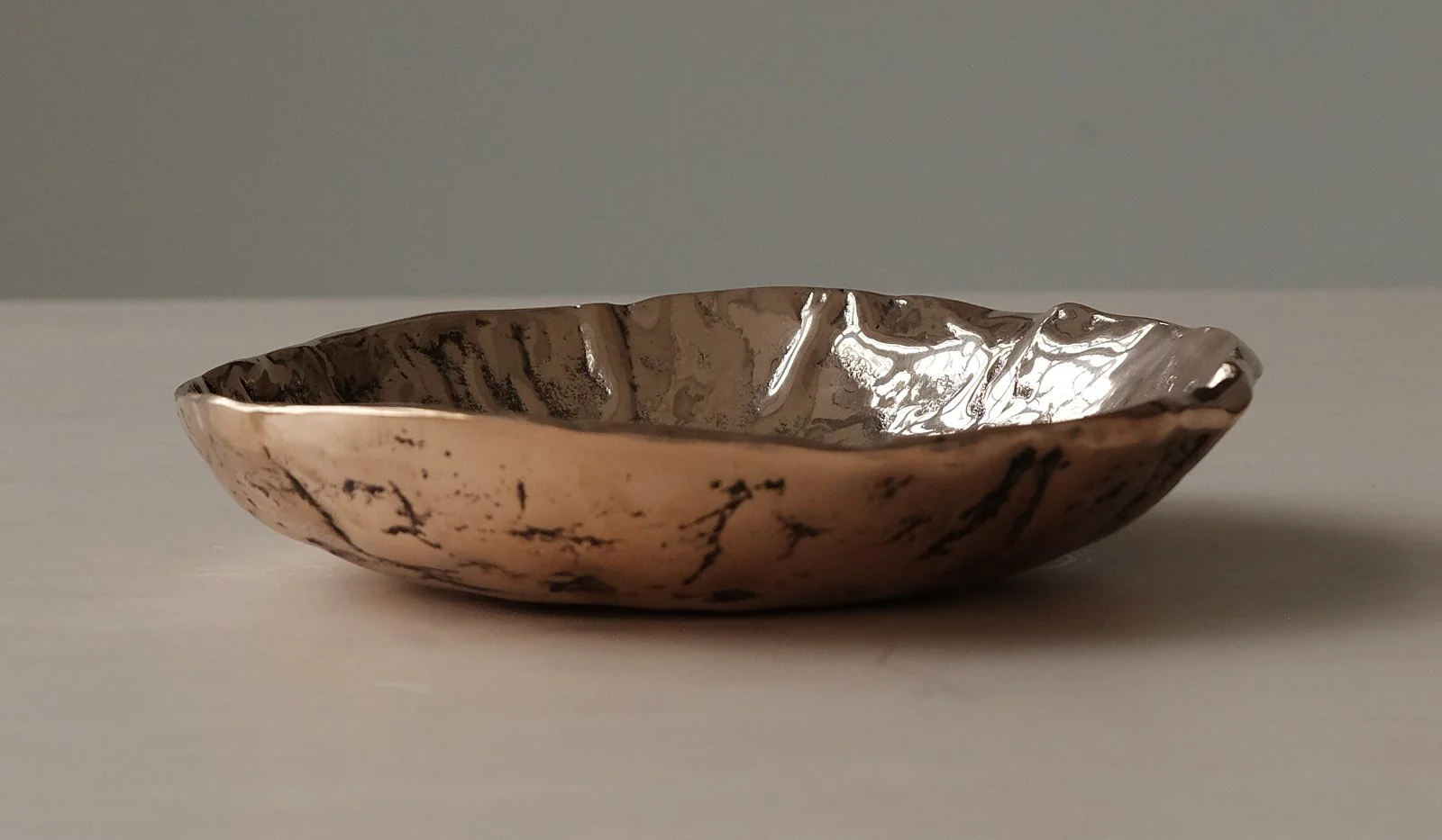 Nancy Pearce Furrowed Cast Bronze Bowl - Image 2