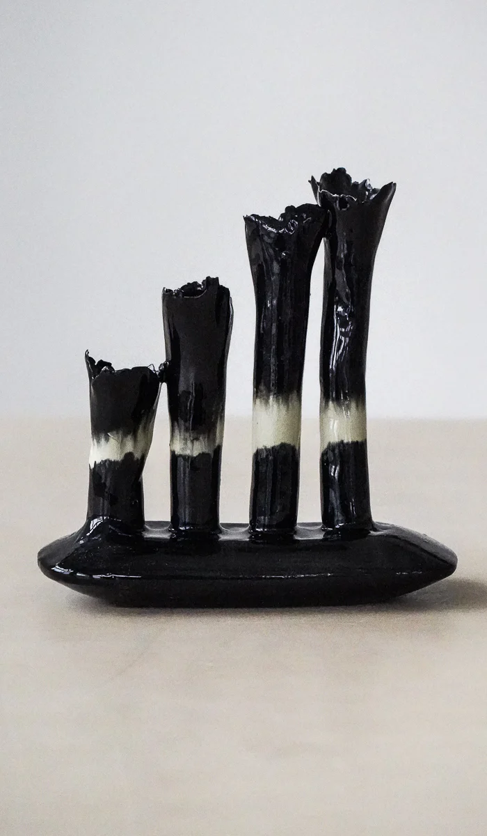 Nathalee Paolinelli Black Oblong Coral Vase No. 9 - Image 11