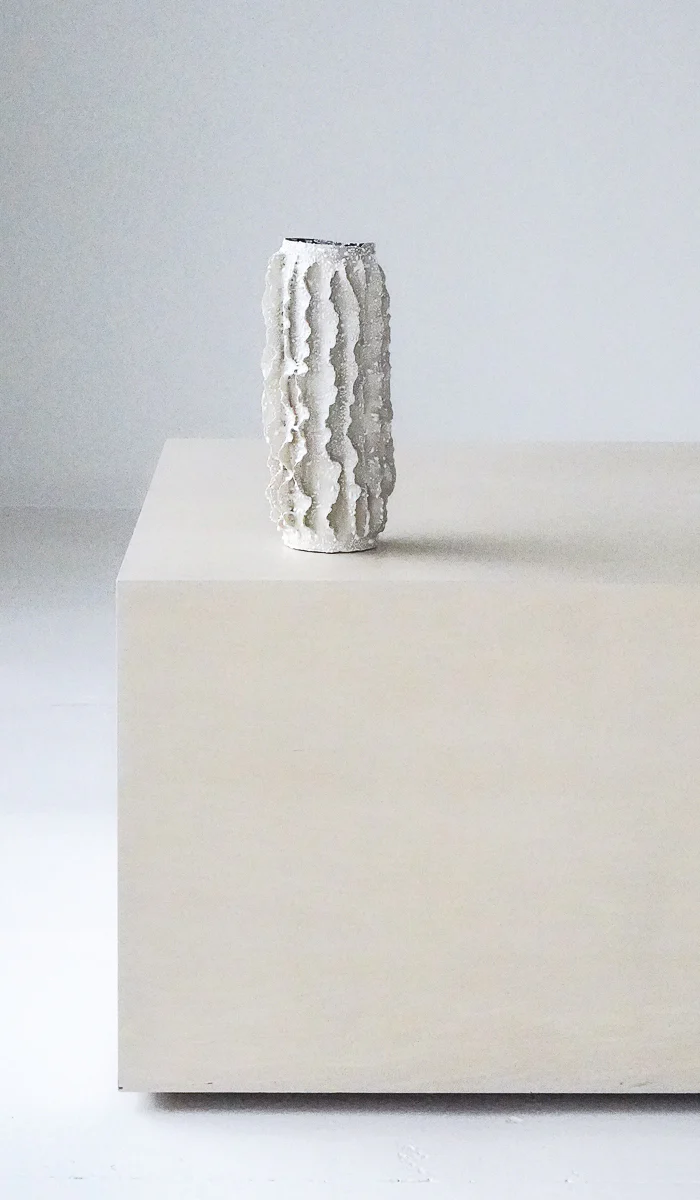 Nathalee Paolinelli White Lichen Ripple Vase No. 6 - Image 3