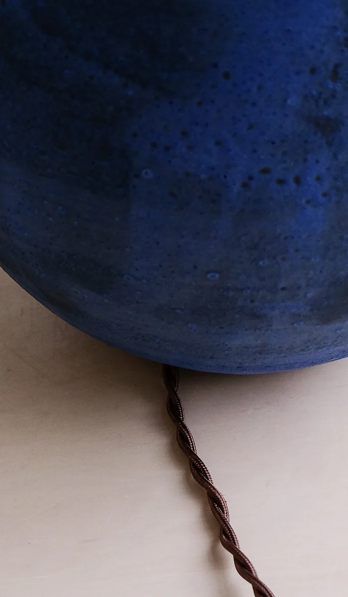 Victoria Morris Brushed Cobalt Large Orb Table Lamp - Image 5