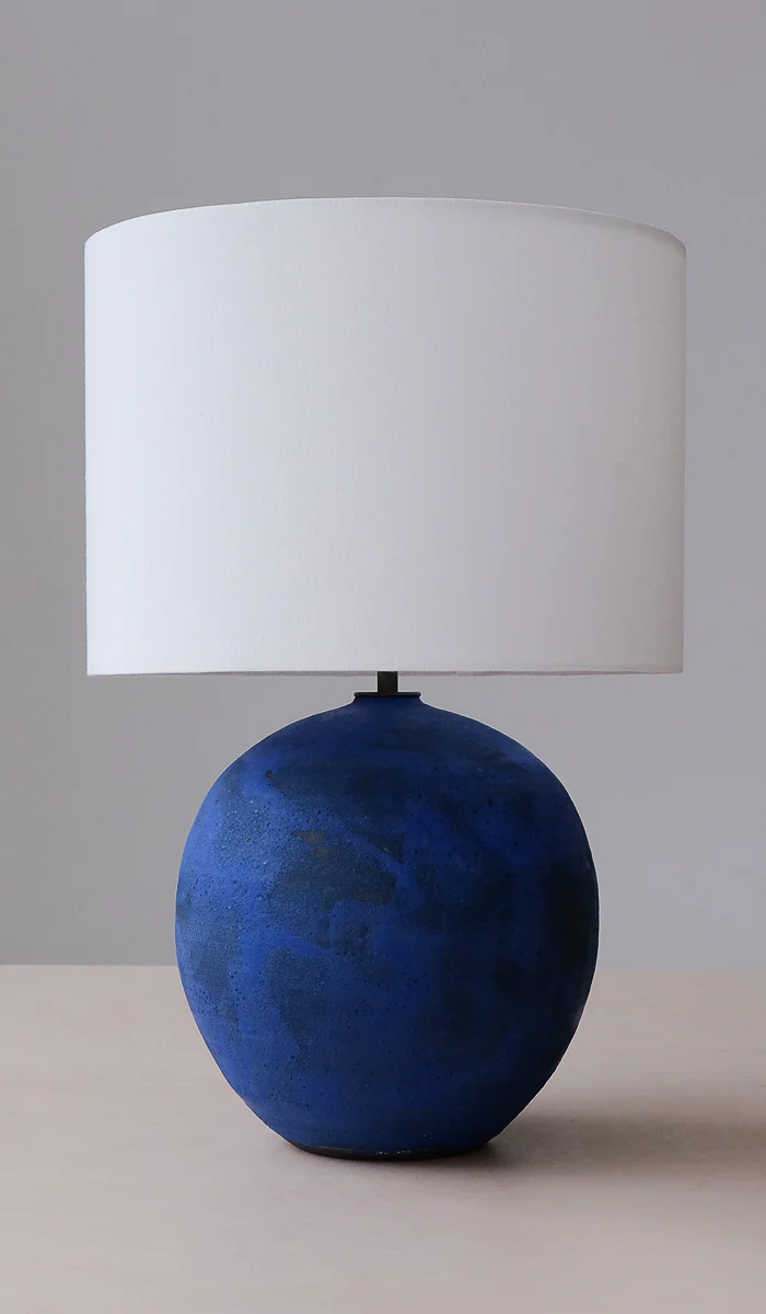 Victoria Morris Brushed Cobalt Large Orb Table Lamp - Image 6